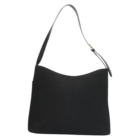GIVENCHY Shoulder Bag Canvas Black Gold Auth yk19066
